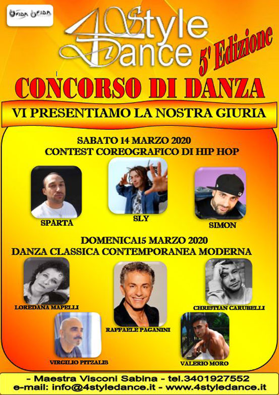 Giuria Concorso di danza 4 Style Dance 2020